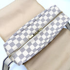 Pre-Owned Naviglio Damier Azur Shoulder bag beige white Leather PVC Gold N51189 LOUIS VUITTON