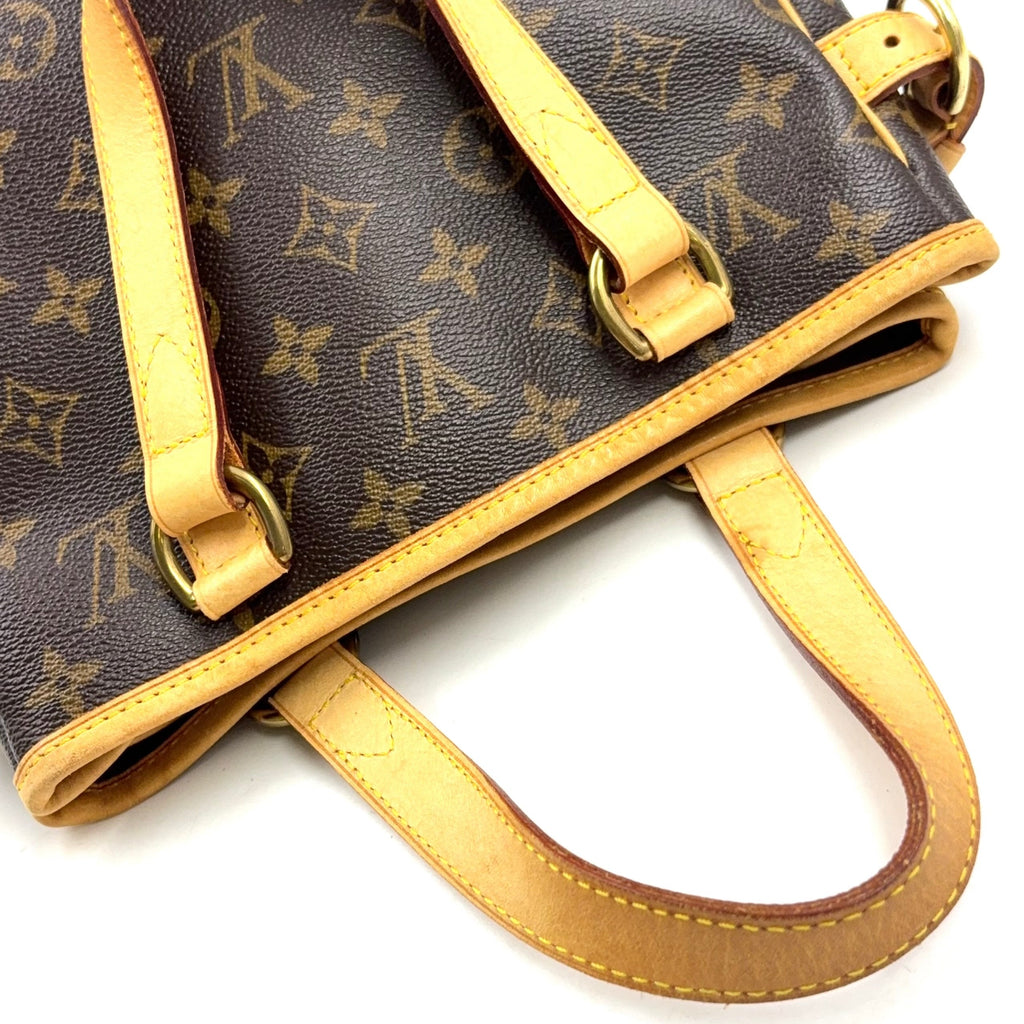 Pre-Owned Batignolles monogram Handbag Brown light brown Leather PVC Gold M51156 LOUIS VUITTON