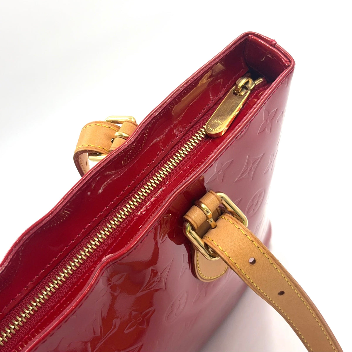 Pre-Owned brentwood Vernis pomme d'amour tote bag Red Leather Enamel Gold M91989 LOUIS VUITTON
