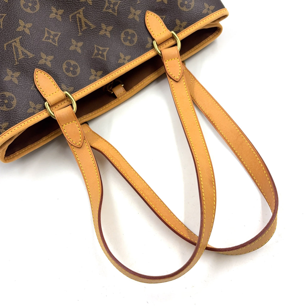 Pre-Owned Batignolles Horizontal monogram tote bag Brown light brown Leather PVC Gold M51154 LOUIS VUITTON