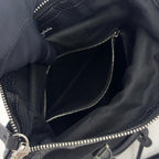 Pre-Owned 5AC Classic mini 2-Way Handbag black Calfskin Silver Maison Margiela