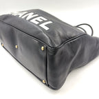 Pre-Owned camellia logo Serial number starting with 7 tote bag black lambskin Gold CHANEL