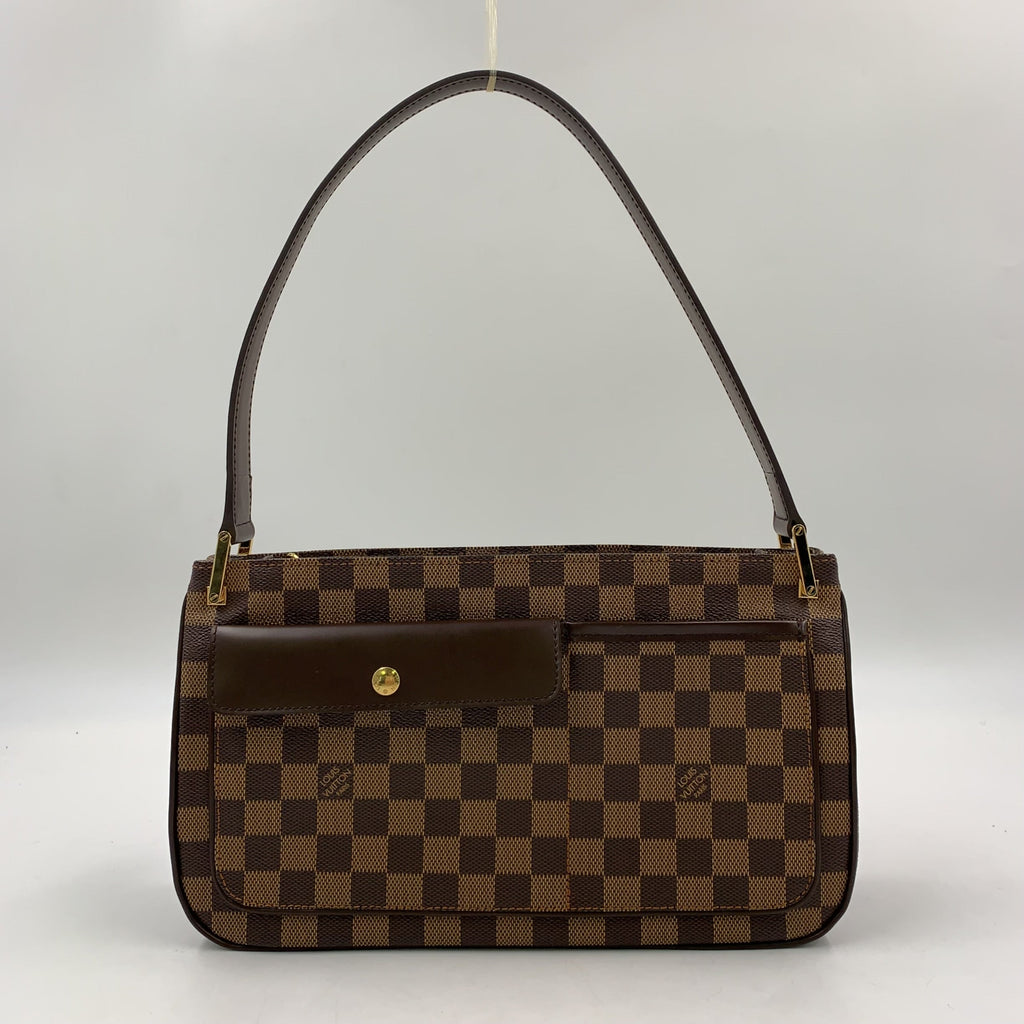 Pre-Owned Aubagne Damier  ebene Shoulder bag Brown PVC Gold N51129 LOUIS VUITTON