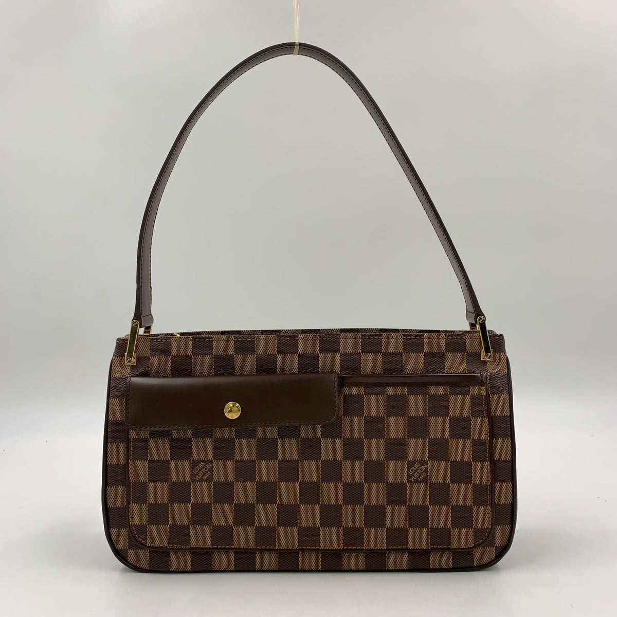 Pre-Owned Aubagne Damier  ebene Shoulder bag Brown PVC Gold N51129 LOUIS VUITTON