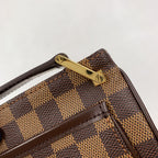 Pre-Owned Aubagne Damier  ebene Shoulder bag Brown PVC Gold N51129 LOUIS VUITTON