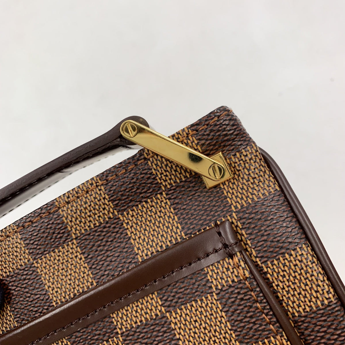 Pre-Owned Aubagne Damier  ebene Shoulder bag Brown PVC Gold N51129 LOUIS VUITTON