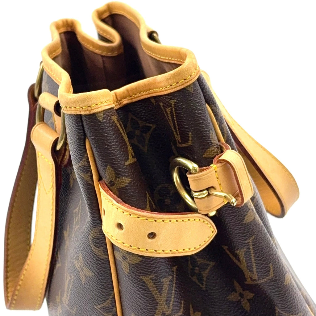 Pre-Owned Batignolles monogram Handbag Brown light brown Leather PVC Gold M51156 LOUIS VUITTON