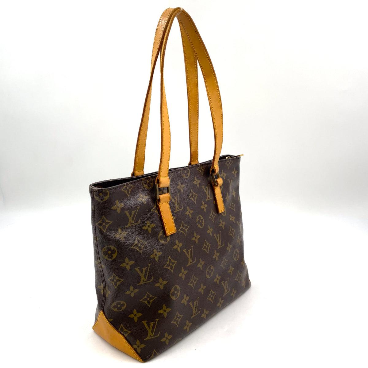 Pre-Owned Cabas Piano monogram tote bag Brown Leather PVC Gold M51148 LOUIS VUITTON