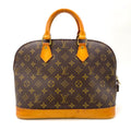 Pre-Owned Alma PM monogram Handbag Brown light brown Leather PVC Gold M51130 LOUIS VUITTON