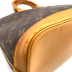 Pre-Owned Alma PM monogram Handbag Brown light brown Leather PVC Gold M51130 LOUIS VUITTON