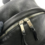 Pre-Owned city Leather Backpack black Leather Silver SAINT LAURENT PARIS