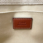 Pre-Owned Chloe Woody small tote Handbag Brown beige Leather Canvas Chloe