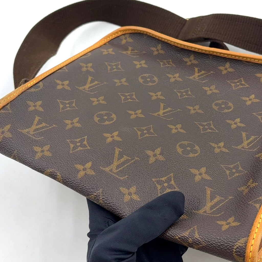 Pre-Owned Boss PM monogram macassar Shoulder bag Brown PVC Gold M56717 LOUIS VUITTON