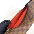 Pre-Owned Bastille Damier  ebene Shoulder bag Brown Leather PVC Gold N45258 LOUIS VUITTON