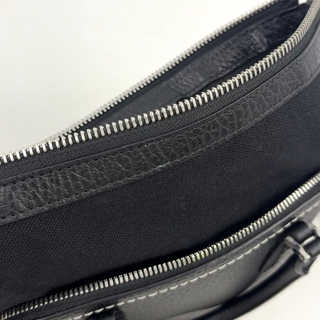 Pre-Owned 5AC Classic mini 2-Way Handbag black Calfskin Silver Maison Margiela