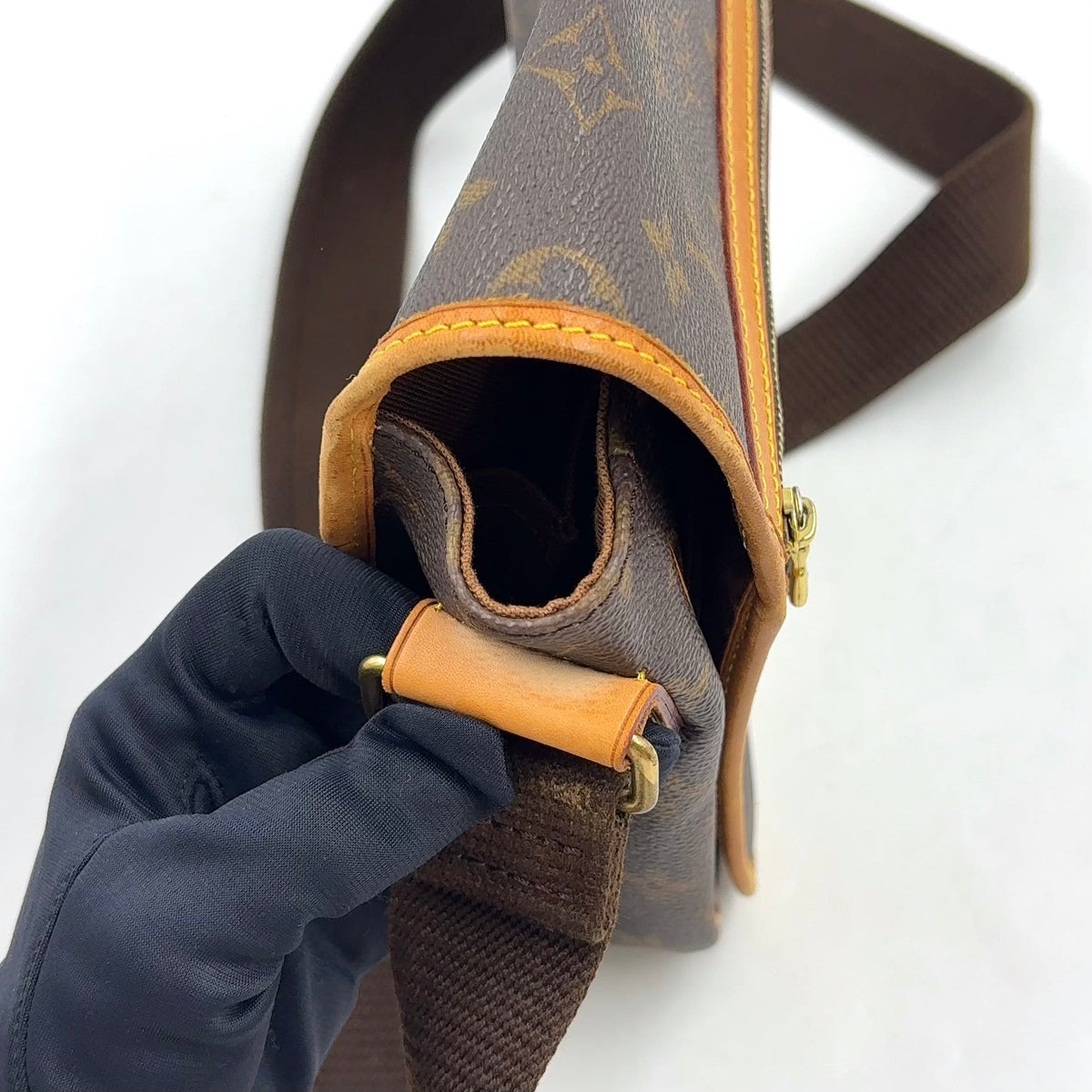 Pre-Owned Boss PM monogram macassar Shoulder bag Brown PVC Gold M56717 LOUIS VUITTON
