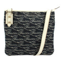 Pre-Owned flat Shoulder bag Navy white Leather Canvas Gold GUCCI