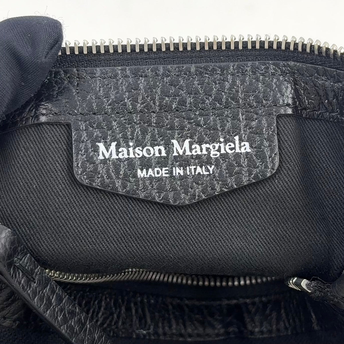Pre-Owned 5AC Classic mini 2-Way Handbag black Calfskin Silver Maison Margiela