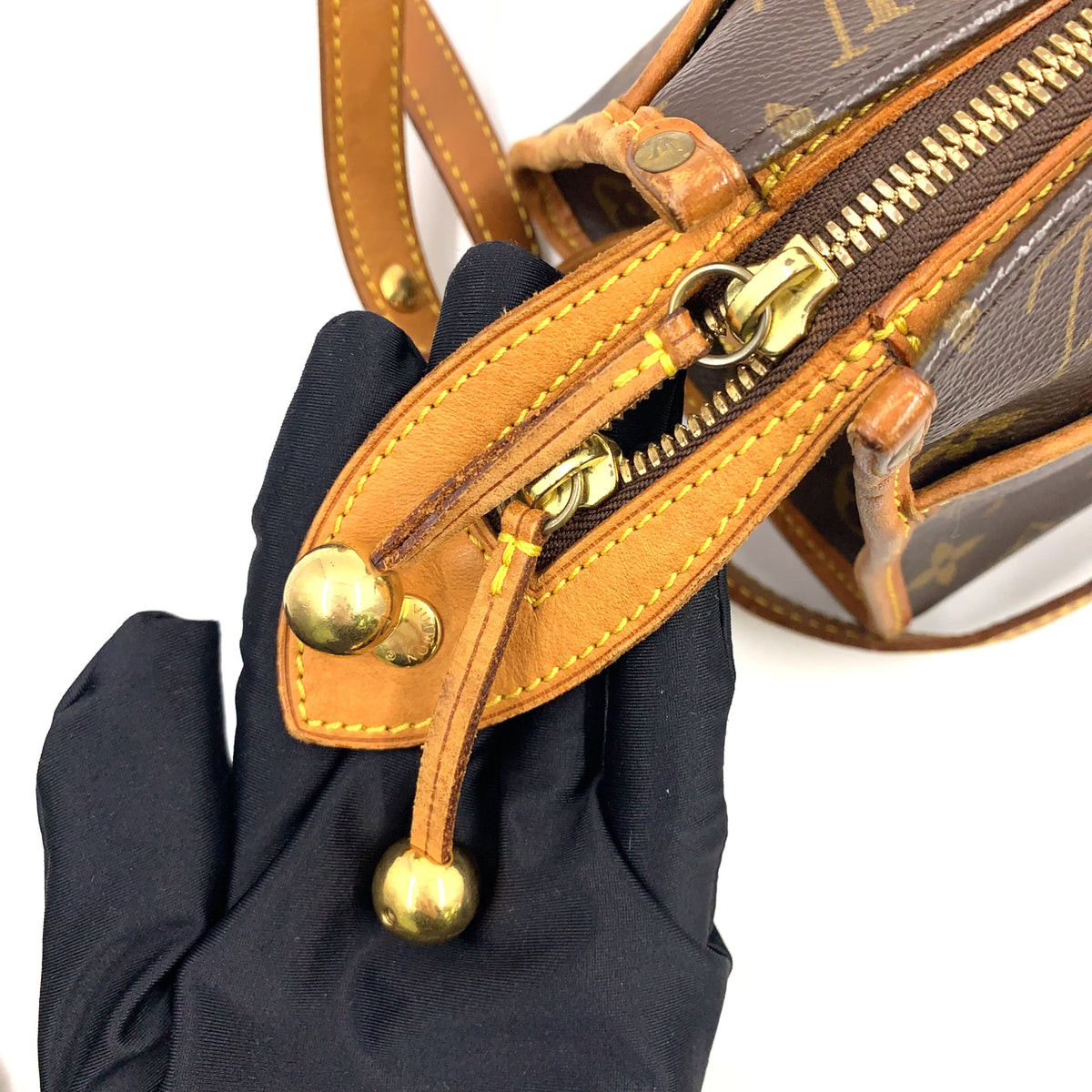 Pre-Owned Popincourt Ron monogram Shoulder bag Brown light brown Leather PVC Gold M40008 LOUIS VUITTON