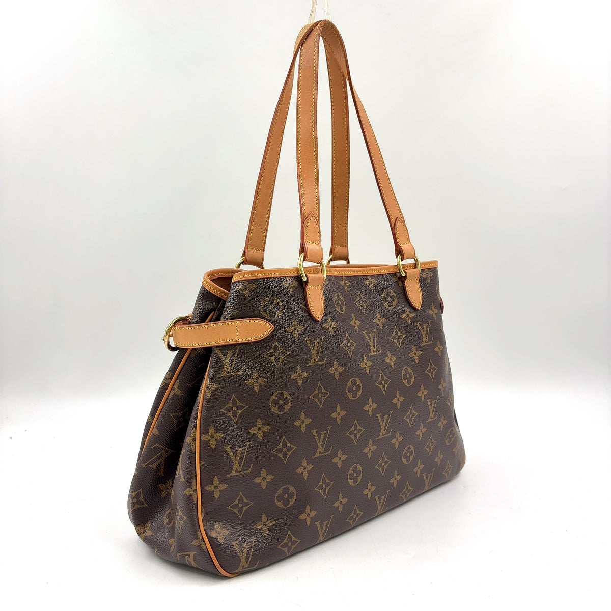 Pre-Owned Batignolles Horizontal monogram tote bag Brown light brown Leather PVC Gold M51154 LOUIS VUITTON