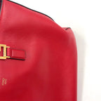 Pre-Owned FF Tote Shoulder bag Handbag Red Leather Gold FENDI