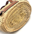 Pre-Owned basket bag Small Handbag Brown light beige Leather Raffia Silver LOEWE