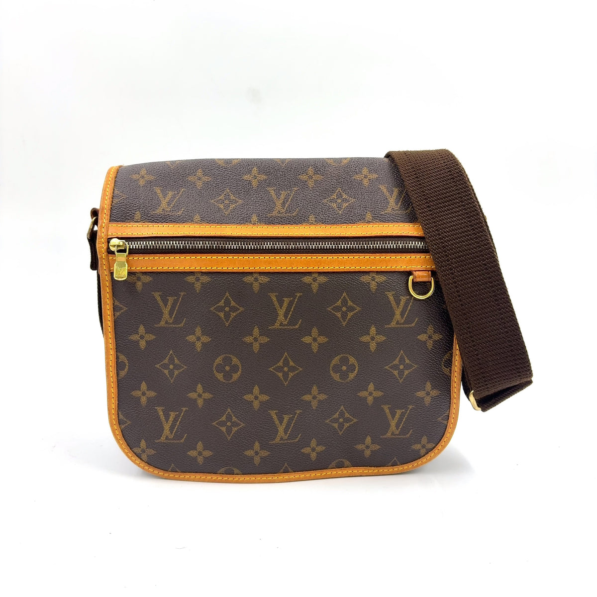 Pre-Owned Boss PM monogram macassar Shoulder bag Brown PVC Gold M56717 LOUIS VUITTON