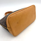Pre-Owned Alma PM monogram Handbag Brown Leather PVC Gold M51130 LOUIS VUITTON