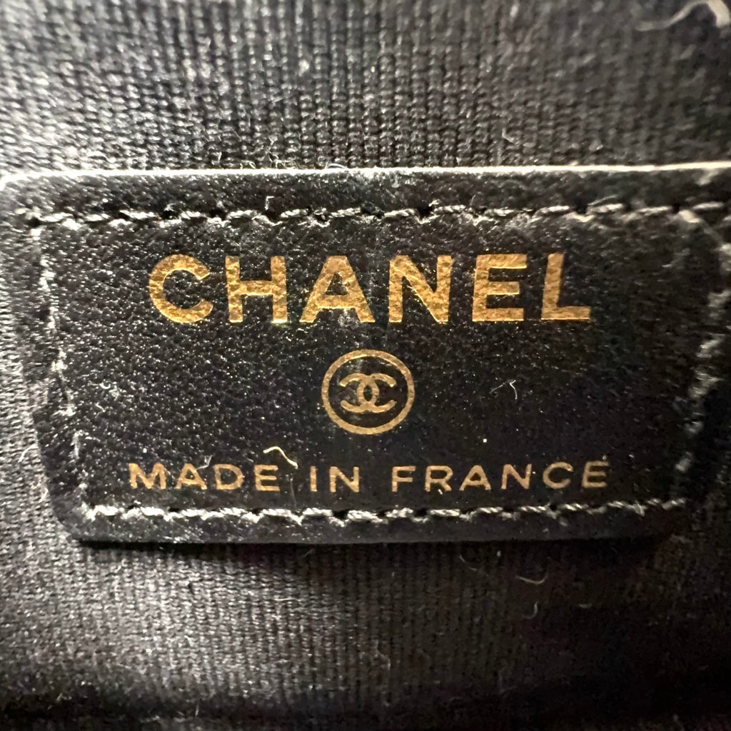Pre-Owned matelasse top handle Serial number starting with 31 chain shoulder bag black lambskin Gold AP2682 CHANEL