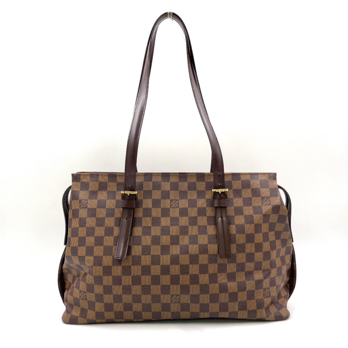 Pre-Owned Chelsea Damier  ebene Shoulder bag tote bag black Leather PVC Gold N51119 LOUIS VUITTON