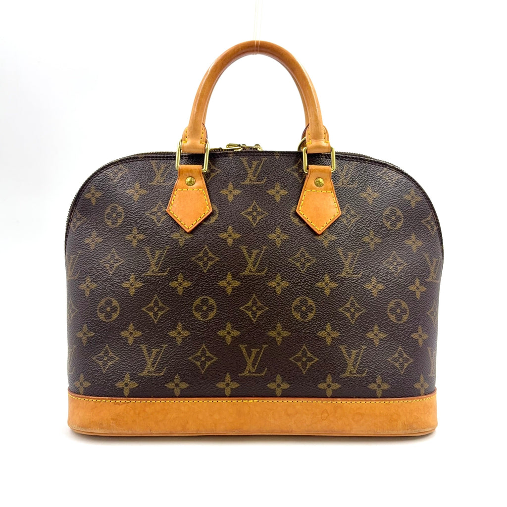 Pre-Owned Alma PM monogram Handbag Brown light brown Leather PVC Gold M51130 LOUIS VUITTON