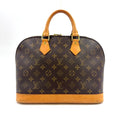Pre-Owned Alma PM monogram Handbag Brown light brown Leather PVC Gold M51130 LOUIS VUITTON