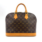 Pre-Owned Alma PM monogram Handbag Brown light brown Leather PVC Gold M51130 LOUIS VUITTON