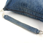 Pre-Owned coco mark Serial number starting with 7 one shoulder bag blue Denim Plastic Silver CHANEL