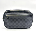 Pre-Owned Ambler Damier Graphite body bag black Leather Canvas PVC Silver N41289 LOUIS VUITTON
