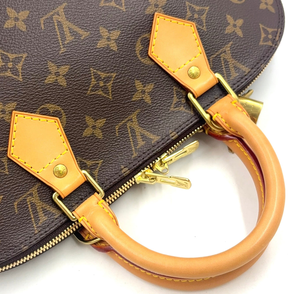 Pre-Owned Alma PM monogram Handbag Brown light brown Leather PVC Gold M51130  LOUIS VUITTON