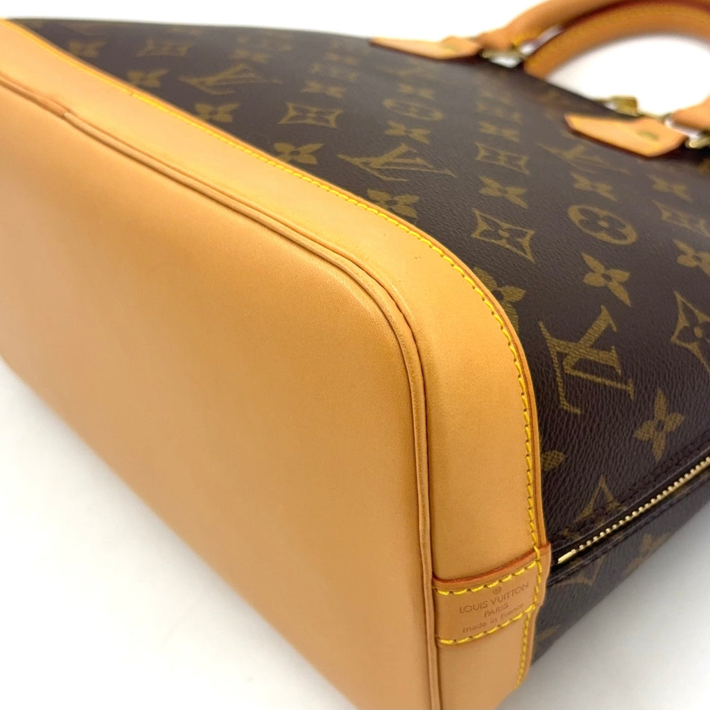 Pre-Owned Alma PM monogram Handbag Brown light brown Leather PVC Gold M51130  LOUIS VUITTON