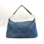 Pre-Owned coco mark Serial number starting with 7 one shoulder bag blue Denim Plastic Silver CHANEL