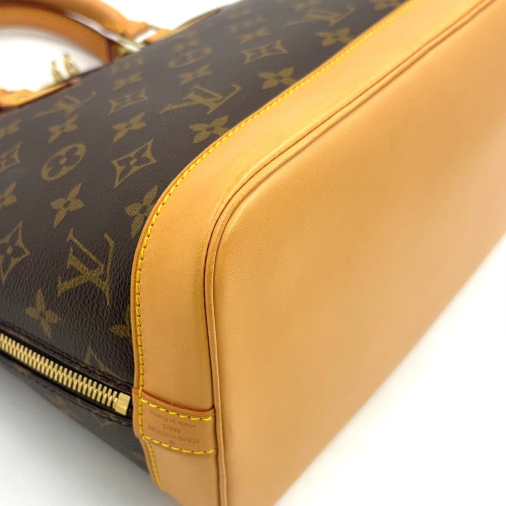 Pre-Owned Alma PM monogram Handbag Brown light brown Leather PVC Gold M51130  LOUIS VUITTON
