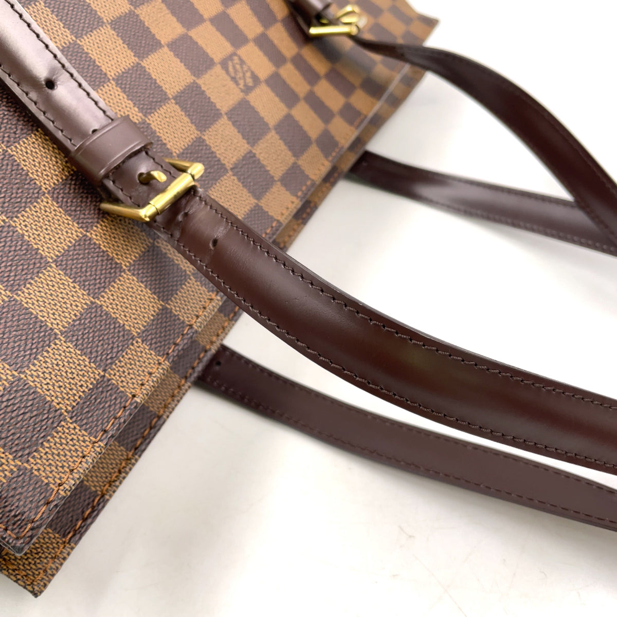 Pre-Owned Chelsea Damier  ebene Shoulder bag tote bag black Leather PVC Gold N51119 LOUIS VUITTON