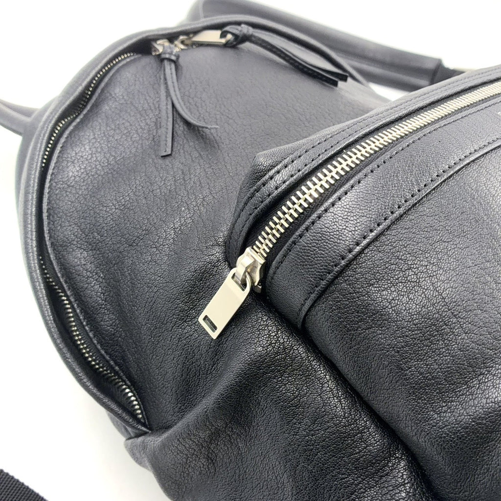 Pre-Owned city Leather Backpack black Leather Silver SAINT LAURENT PARIS