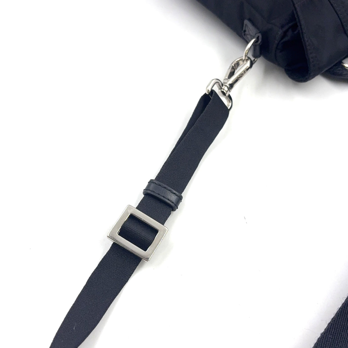 Pre-Owned fendiness mini Shoulder bag black Leather Nylon Silver 7VZ068 FENDI