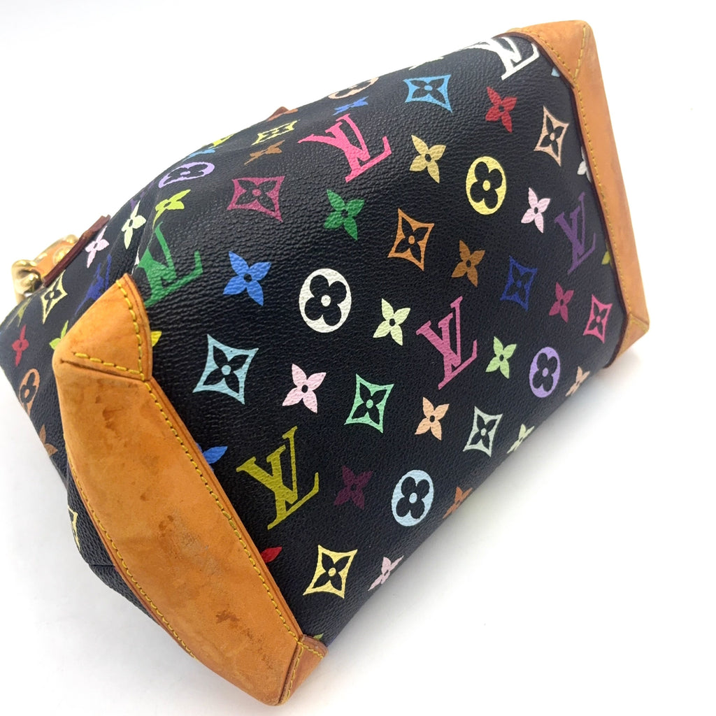 Pre-Owned Audra monogram multicolor Noir Handbag Brown black Leather PVC Gold M40048 LOUIS VUITTON