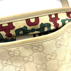 Pre-Owned Abby Handbag ivory Leather Gold 130736 GUCCI