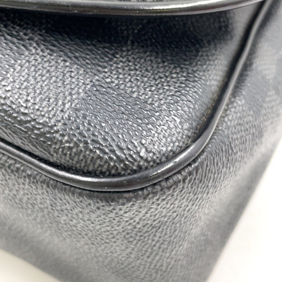 Pre-Owned Daniel MM Damier Graphite Shoulder bag black Leather PVC Silver N58029 LOUIS VUITTON