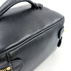 Pre-Owned Bicolore vanity bag Unknown serial number Handbag black Leather Gold A01618 CHANEL