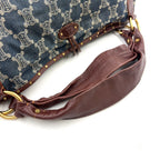 Pre-Owned bitter sweet Handbag Brown blue Leather Denim Gold CELINE