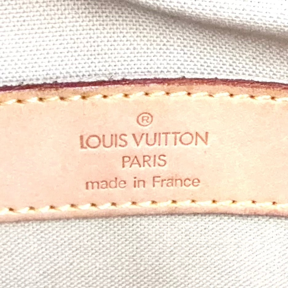 Pre-Owned Naviglio Damier Azur Shoulder bag beige white Leather PVC Gold N51189 LOUIS VUITTON