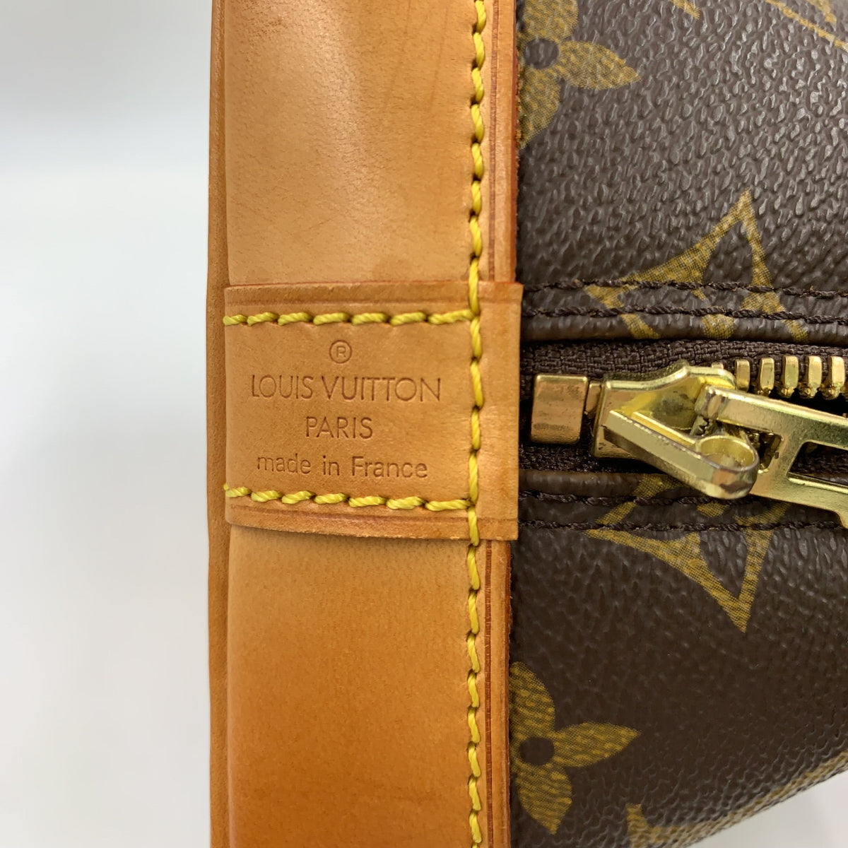 Pre-Owned Alma PM monogram Handbag Brown light brown Leather PVC Gold M51130 LOUIS VUITTON
