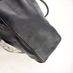 Pre-Owned camellia logo Serial number starting with 7 tote bag black lambskin Gold CHANEL